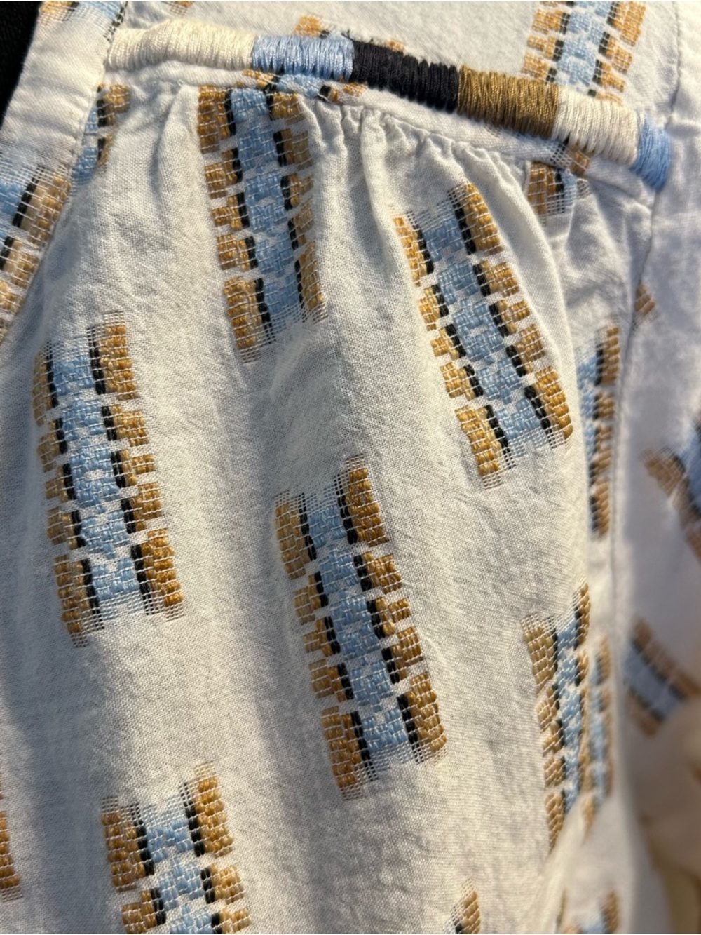 Pure Jill white 3/4 sleeve embroidered button down tunic top size L - Picture 5 of 10